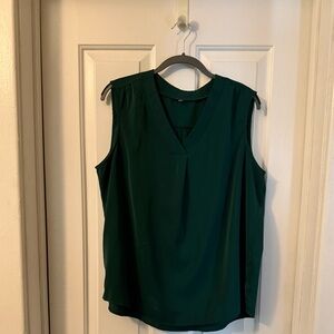 Chic Forest Green V-Neck Blouse